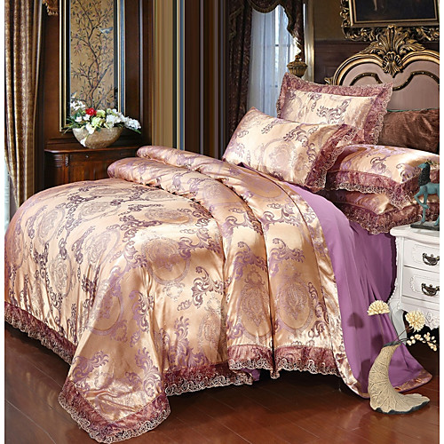 

Duvet Cover Sets Luxury Polyster Printed & Jacquard 4 PieceBedding Set With Pillowcase Bed Linen Sheet Single Double Queen King Size Quilt