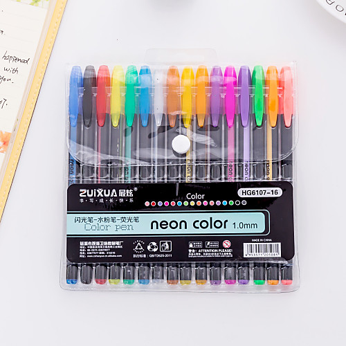 

Gel Pen Pen Pen, Plastics Multi-Color Ink Colors For School Supplies Office Supplies Pack of 16 pcs