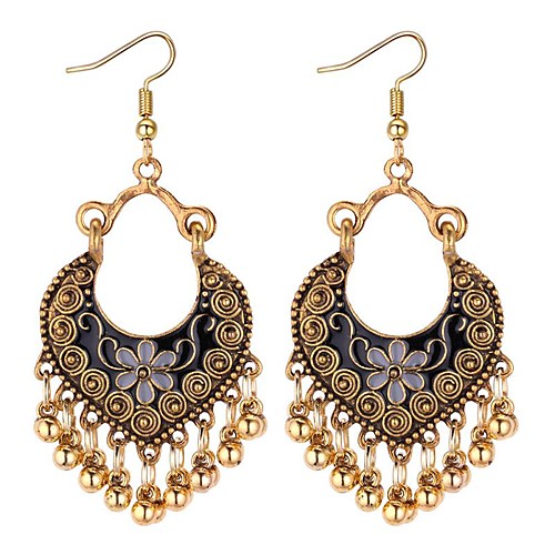

Women's Synthetic Tanzanite Drop Earrings Long Ladies Asian Vintage Ethnic Fashion Earrings Jewelry White / Black / Red For Going out Birthday 1 Pair