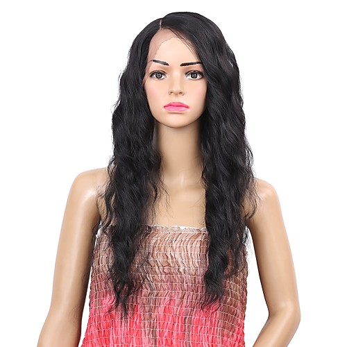 

Synthetic Wig Synthetic Lace Front Wig Wavy Side Part Lace Front Wig Medium Length Natural Black #1B Synthetic Hair Women's Synthetic Best Quality New Arrival Black Laflare
