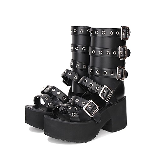 

Women's Lolita Shoes Gothic Lolita Punk Gothic Creepers Shoes Lolita 8 cm Black PU(Polyurethane) Halloween Costumes