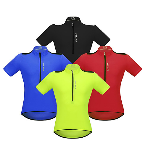 

WOSAWE Men's Short Sleeve Cycling Jersey Red Green Blue Bike Jersey Mountain Bike MTB Road Bike Cycling Reflective Strips Back Pocket Sports Clothing Apparel / Stretchy / Advanced / Advanced