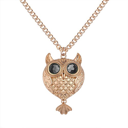 

Women's Pendant Necklace Long Owl Ladies Cartoon Fashion Glass Alloy Gold Silver 625 cm Necklace Jewelry 1pc For Daily School