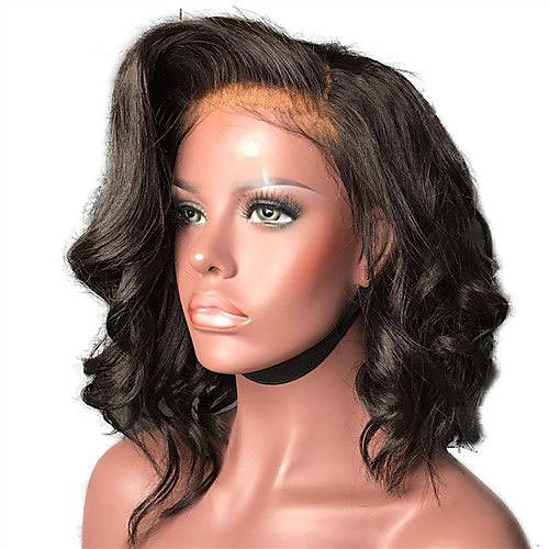 

Synthetic Wig Synthetic Lace Front Wig Curly Layered Haircut Lace Front Wig Short Natural Black #1B Dark Brown#2 Synthetic Hair Women's with Baby Hair Soft Heat Resistant Black Dark Brown Modernfairy