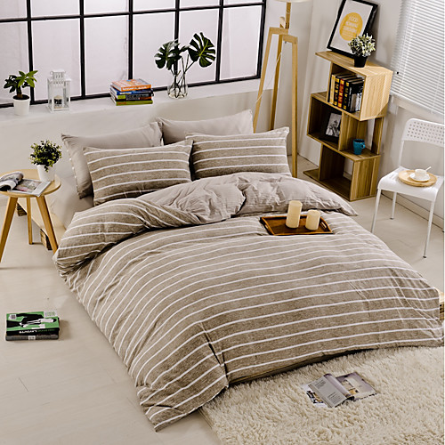 

Duvet Cover Sets Stripes / Ripples Polyster Printed 4 PieceBedding Sets / 400 / 4pcs (1 Duvet Cover, 1 Flat Sheet, 2 Shams)