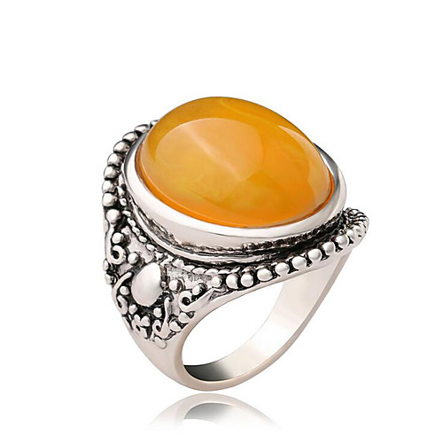 

Band Ring Citrine Silver Alloy Simple Classic Vintage 1pc 7 8 9 10 / Men's / Amber