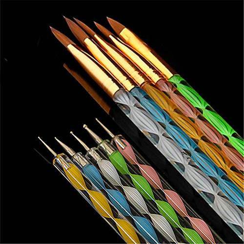 

10pcs Plastic & Metal Plastic Nail Dotting Tools Fashionable Design Lightweight strength and durability Multi Color Professional Unique Design Universal Wedding Party Evening Daily Nail Art Tool