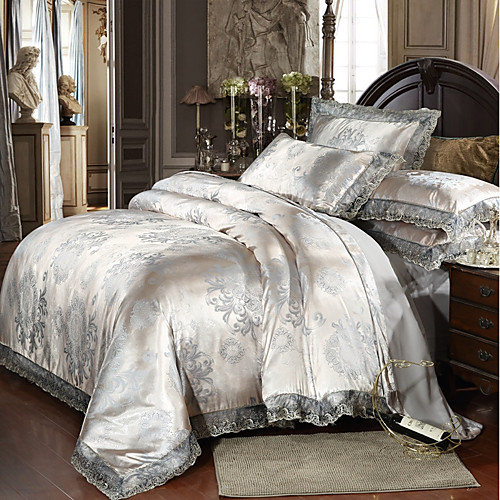 

Duvet Cover Sets Luxury Polyster Printed & Jacquard 4 PieceBedding Sets / 300 / 4pcs (1 Duvet Cover, 1 Flat Sheet, 2 Shams)