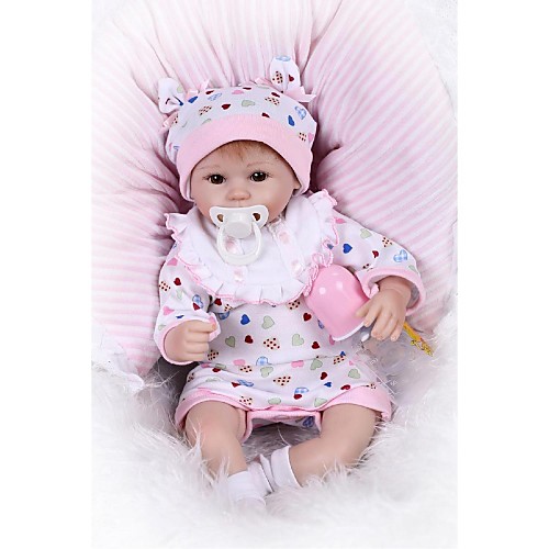 

NPKCOLLECTION 18 inch Reborn Doll Girl Doll Baby Girl Newborn lifelike Gift Artificial Implantation Brown Eyes Cloth Silica Gel 3/4 Silicone Limbs and Cotton Filled Body with Clothes and Accessories