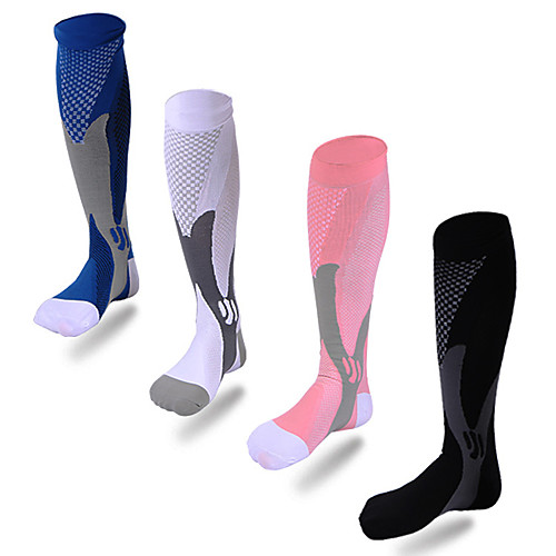 

Compression Socks Athletic Sports Socks Running Socks 1 Pair Men's Women's Tube Socks Breathable Moisture Wicking Sweat-wicking Comfortable Running Jogging Sports Fashion Nylon Pink Orange Green