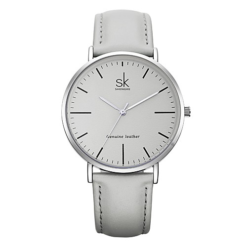 

SK Women's Wrist Watch Japanese Japanese Quartz Genuine Leather Grey 30 m Water Resistant / Waterproof Shock Resistant Analog Classic Elegant - Gray Two Years Battery Life