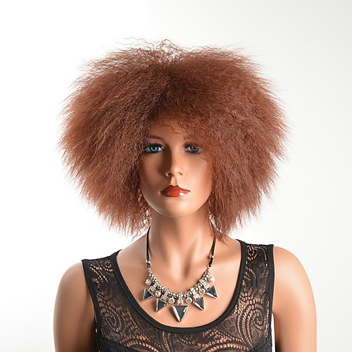 

Synthetic Wig Curly Layered Haircut Wig Short Medium Auburn#30 Jet Black #1 Black / Brown Synthetic Hair Women's Party Black Brown