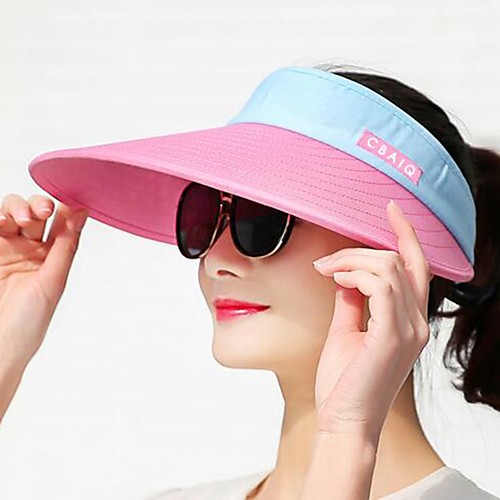 

Women's Sun Hat Rayon Active - Color Block Summer Black Fuchsia / Fabric