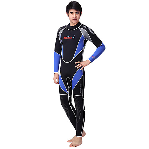 

Dive&Sail Men's Full Wetsuit 3mm Neoprene Diving Suit Thermal / Warm Waterproof UV Sun Protection Long Sleeve Back Zip Knee Pads - Swimming Diving Surfing / Breathable / Quick Dry / Breathable