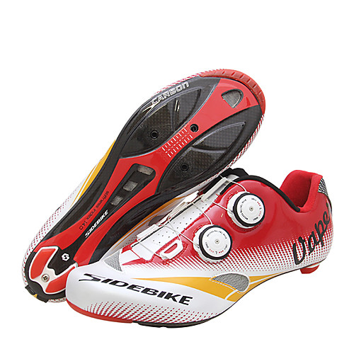 

SIDEBIKE Adults' Road Bike Shoes Carbon Fiber Cushioning Cycling Red / White Men's Cycling Shoes