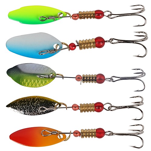 

6 pcs Spoons Fishing Lures Hard Bait Spoons Sinking Bass Trout Pike Sea Fishing Bait Casting Ice Fishing Plastic Carbon Steel Stainless Steel / Iron / Freshwater Fishing / Carp Fishing / Bass Fishing