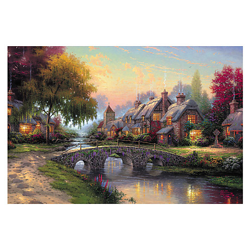 

1000 pcs Pastoral Landscape Eiffel Tower Bridge Unicorn Horse Friendship Jigsaw Puzzle Decompression Toys Jumbo Wooden Rustic Cartoon Kid's Adults' Toy Gift