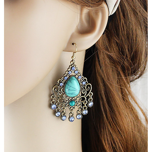 

Women's Drop Earrings Long Pear Ladies Asian Basic Fashion Earrings Jewelry Green / Blue For Daily Date 1 Pair