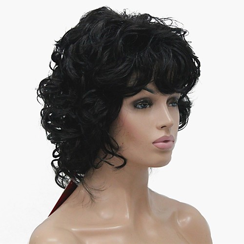 

Synthetic Wig Curly Middle Part Wig Short Dark Brown#2 Synthetic Hair Women's Black StrongBeauty