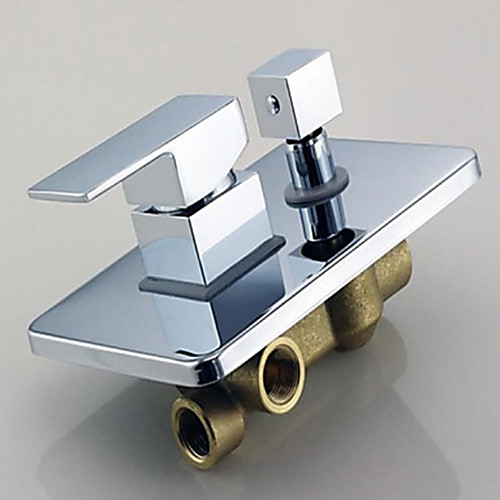 

Shower Faucet Set Contemporary Chrome Wall Mounted Ceramic Valve Bath Shower Mixer Taps / Single Handle One Hole