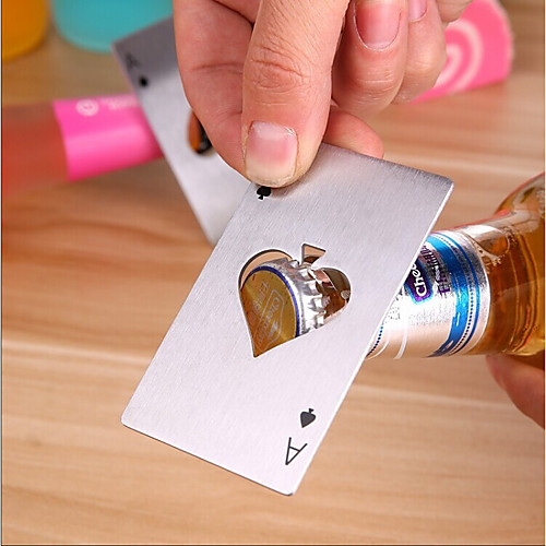 

Ace Poker Bottle Opener Stainless Steel Playing Card Beer Cap Opener