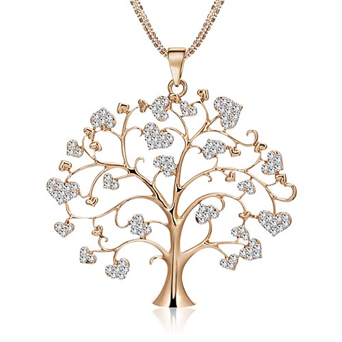

Women's Statement Necklace Rope Tree of Life life Tree Ladies Stylish Dangling Sweet Lolita Rhinestone Alloy Gold Silver Rose Gold 75 cm Necklace Jewelry 1pc For Wedding Masquerade Engagement Party