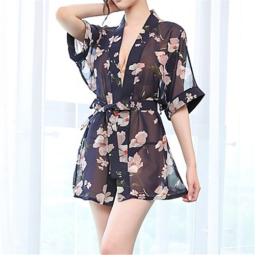 

Women's Sexy Robes Nightwear - Print Print Blue S M L