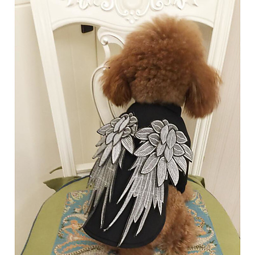 

Dogs Cats Costume Sweatshirt Winter Dog Clothes Black Costume Terylene Angel Unique Design Leisure S M L