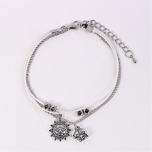 

Women's Pendant Bracelet Long Elephant Creative Ladies Vintage Ethnic Fashion Cord Bracelet Jewelry Silver For Party School