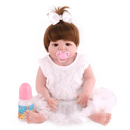 

NPKCOLLECTION 22 inch NPK DOLL Reborn Doll Baby Reborn Baby Doll Newborn lifelike Cute Hand Made Child Safe Full Body Silicone with Clothes and Accessories for Girls' Birthday and Festival Gifts