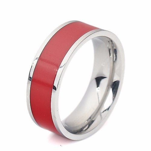 

Couple's Ring Resin 1pc White Black Red Resin Titanium Steel Round Ladies Stylish Trendy Carnival Bar Jewelry Stylish Creative Cool