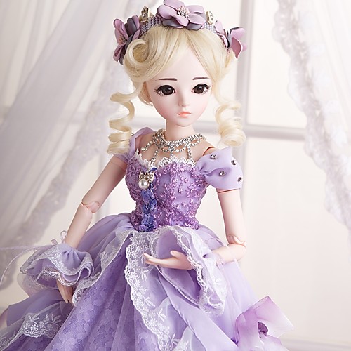 

Doris 24 inch Girl Doll Ball-joined Doll / BJD Blythe Doll Baby Girl Reborn Toddler Doll Cute Exquisite High-Temperature Resistant Fibre Wigs Full Body Silicone with Clothes and Accessories for