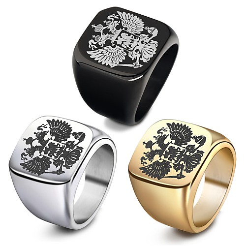 

Men Band Ring Hollow Black Gold Silver Titanium Steel Silver Plated Steel Stainless Bird Animal family crest Stylish Punk Trendy 1pc 7 8 9 10 11 / Men's