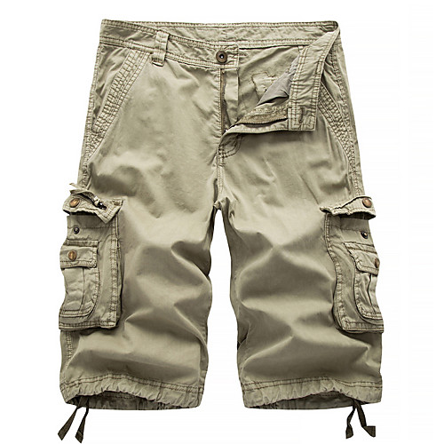 

Men's Streetwear Military Going out Chinos Shorts Tactical Cargo Pants Solid Colored Knee Length Blue Gray Khaki Green Black