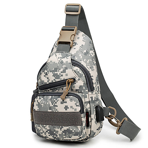 

15 L Hiking Sling Backpack Military Tactical Backpack Breathable Rain Waterproof Wear Resistance Outdoor Fishing Hiking Military / Tactical Oxford Grey Camouflage Khaki