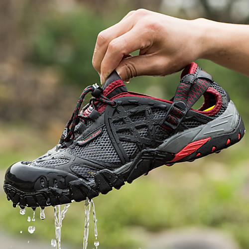 

Men's Hiking Shoes Water Shoes Waterproof Breathable Quick Dry Outdoor Fishing Summer Black Dark Grey