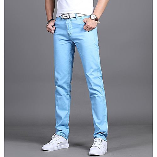 

Men's Basic Daily Slim Dress Pants Pants - Solid Colored Wine Black Army Green 28 / 29 / 30