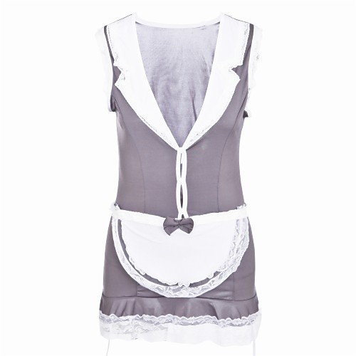 

Women's Sexy Uniforms & Cheongsams / Suits Nightwear - Lace / Cut Out Color Block / Patchwork Gray One-Size / Deep V