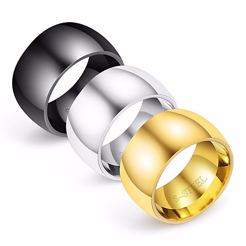 

Band Ring Classic Black Gold Silver Titanium Steel Creative Stylish Simple Classic 1pc 7 8 9 10 11 / Men's