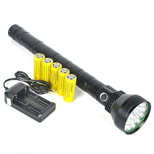 

LED Flashlights / Torch Handheld Flashlights / Torch 22000 lm LED 12 Emitters 1 Mode with Batteries Professional Camping / Hiking / Caving Everyday Use Police / Military EU USA Black