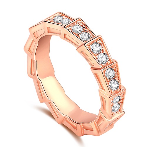 

Women's Band Ring Ring 1pc Rose Gold Brass Rose Gold Plated Imitation Diamond Ladies Trendy Fashion Wedding Gift Jewelry Stylish Stack Halo Snake Faith Knife Edge Cool