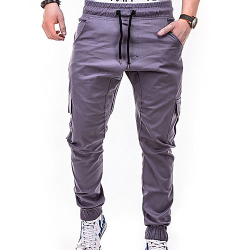 

Men's Basic / Street chic Plus Size Daily Weekend Slim Chinos / Cargo wfh Sweatpants - Solid Colored Navy Blue Gray Khaki XXL XXXL XXXXL