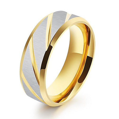 

Band Ring Vintage Style Blue Gold Steel Stainless Creative Unique Design Vintage 1pc 8 9 / Men's