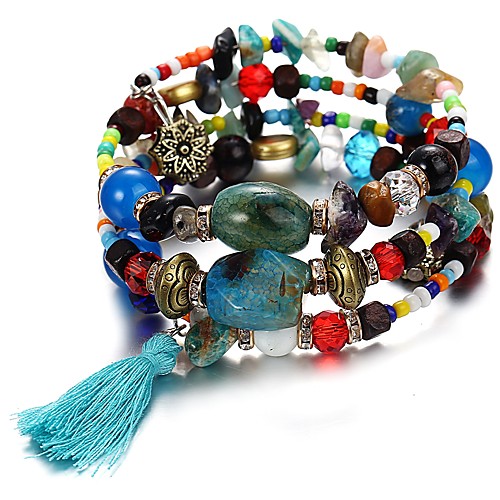 

Women's Turquoise Agate Wrap Bracelet Layered Ladies European Acrylic Bracelet Jewelry Green / Blue / Pink For Daily