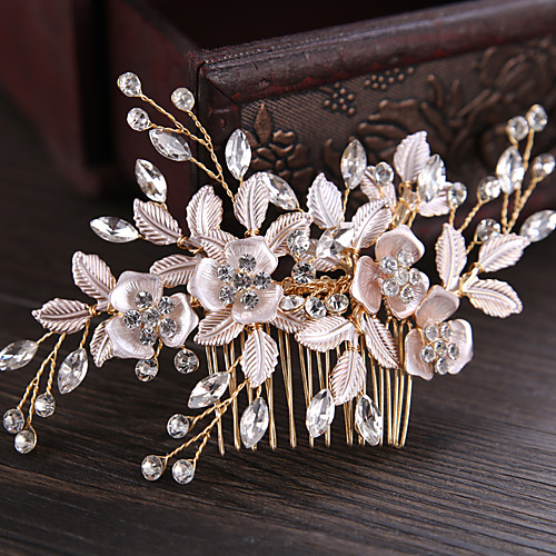 

Rhinestone / Alloy Hair Combs / Hair Stick / Hair Accessory with Rhinestone / Floral 1 Piece Wedding / Party / Evening Headpiece