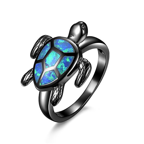 

Women Statement Ring Opal Lasso Black Copper Gold Plated Turtle Ladies Unique Design Cartoon 1pc 6 7 8 9 / Women's / Synthetic Opal