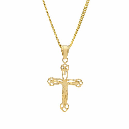 

Men's Pendant Necklace Chain Necklace Hollow Out Cuban Link Cross Faith Artistic European Hip-Hop Steel Stainless Gold 60 cm Necklace Jewelry 1pc For Gift Street
