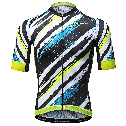 

Mysenlan Men's Short Sleeve Cycling Jersey Polyester YellowBlue Stripes Bike Jersey Mountain Bike MTB Road Bike Cycling Sports Clothing Apparel / Expert / Expert / Advanced Sewing Techniques