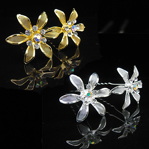 

Decorations / Pins Hair Accessories Alloy Wigs Accessories Women's 10pcs pcs 3 1/8 (8 cm) cm Wedding / Party Headpieces / Retro Metal / Plating / Dry flower / Classic
