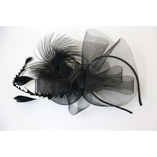 

Feather / Net Headwear / Headpiece with Feather / Cap 1pc Wedding / Special Occasion Headpiece